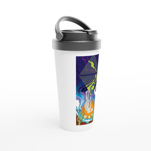 Down to Earth - White 15oz Stainless Steel Travel Mug