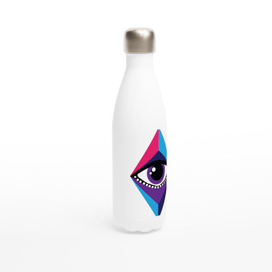 Purple Eye - White 17oz Stainless Steel Water Bottle